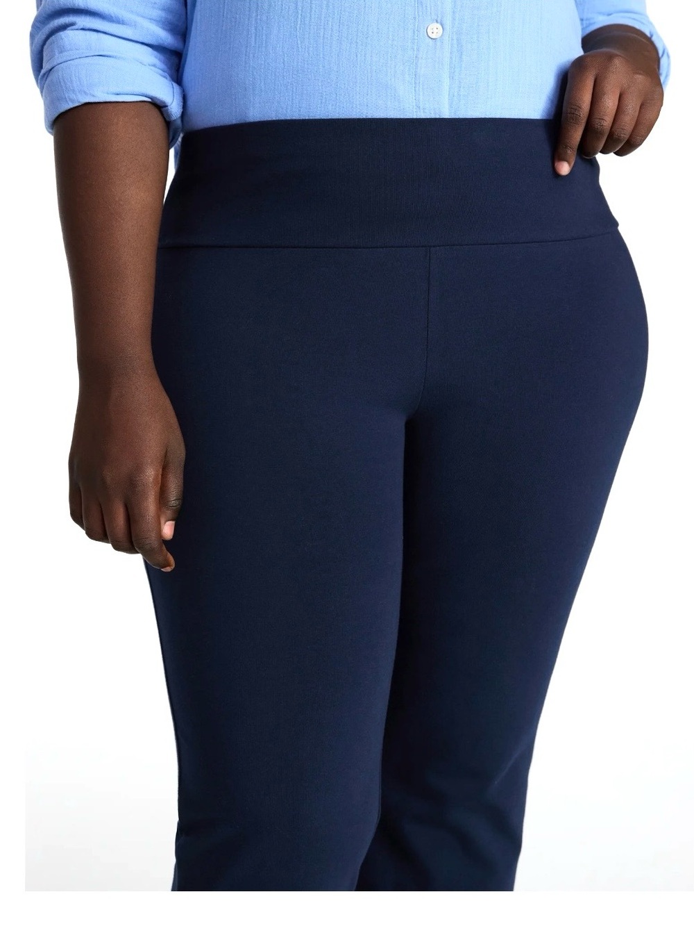 NEW Terra & Sky Women's Flare Leggings High Rise NAVY Size 2x - Picture 3 of 8